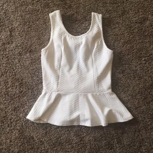 White Peplum Top